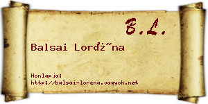 Balsai Loréna névjegykártya